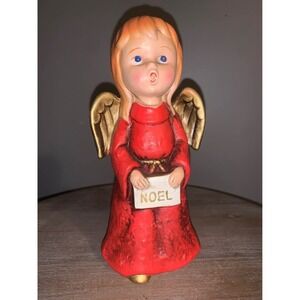 Vintage 1960s Singing Christmas Angel Figurine Paper Mache Japan 7.5"